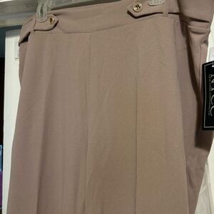 NWT NYCC Chic Beige Trousers with Gold Button Accents